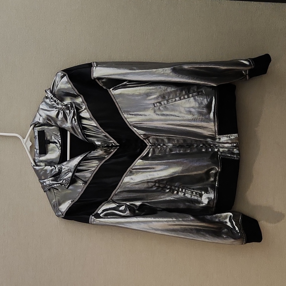 Rag & Bone Sloane Metallic Hooded Track Jacket Size XS - Picture 2 of 15